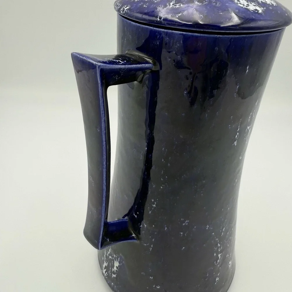 Vintage ARNEL's Splatter‎ Pitcher Blue Splatter Design Cottagecore Kitchen Decor